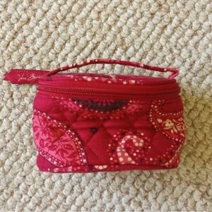 Vera Bradley MESA RED Mini Zip Around Travel Cosmetic Bag